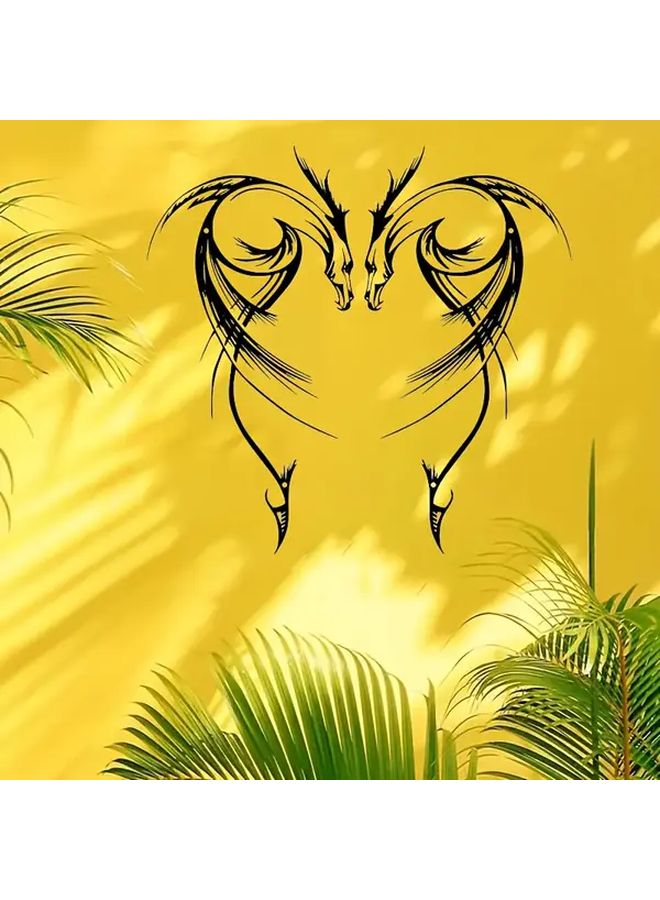 فن الجدار المعدني التنين الحد الأدنى الأسود الزخرفة الحديدية الهندسية ديكور المنزل الحديث F064 - Image 5